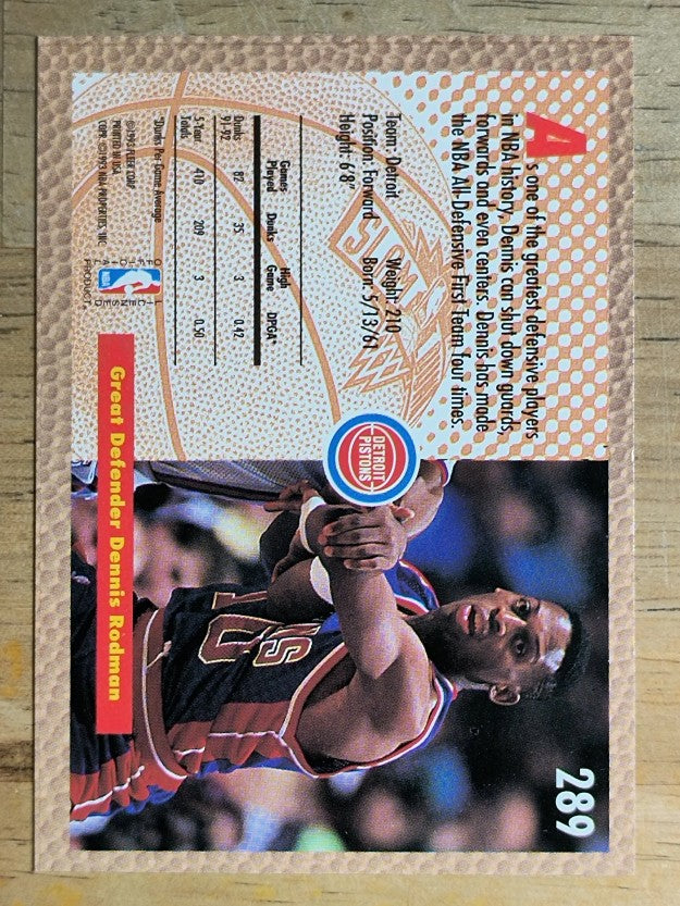 1992-93 Fleer #289 Dennis Rodman SD