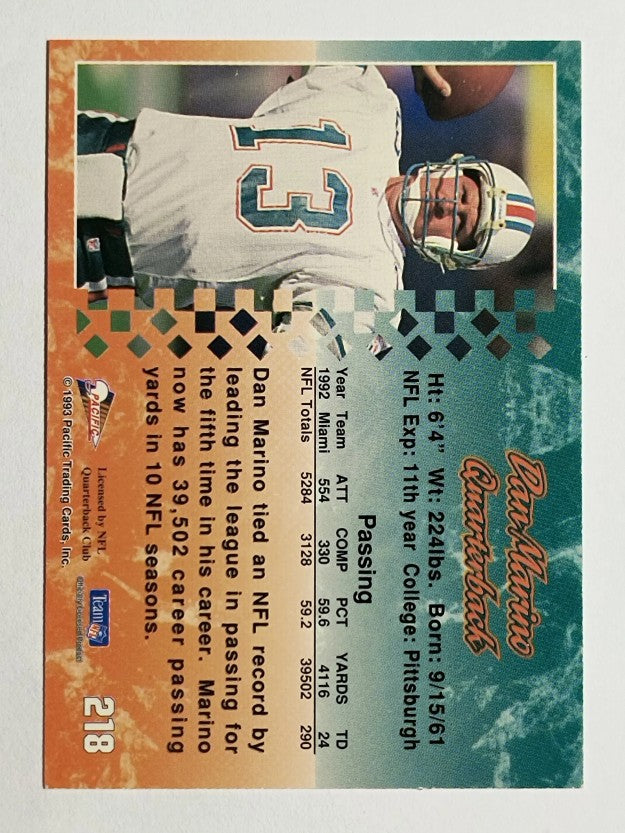 1993 Pacific #218 Dan Marino