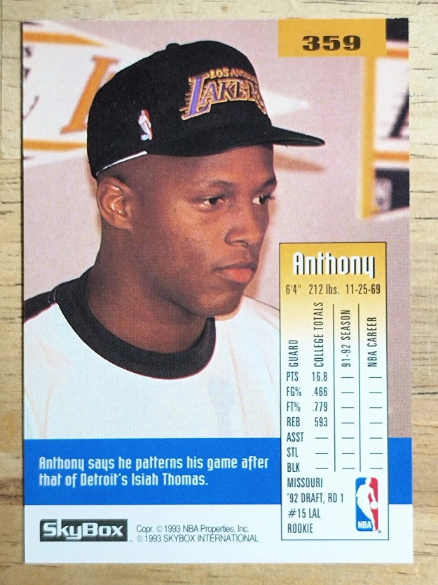 1992-93 SkyBox #359 Anthony Peeler SP RC