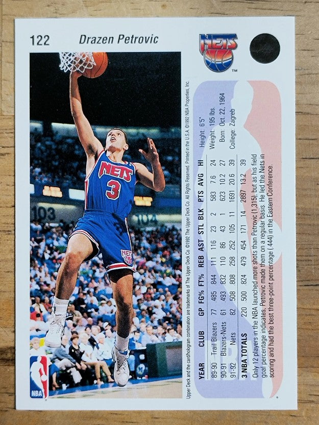 1992-93 Upper Deck #122 Drazen Petrovic