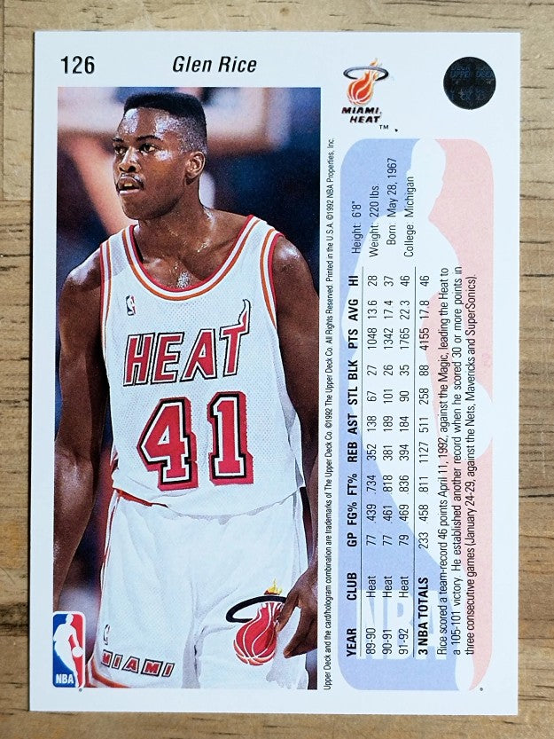 1992-93 Upper Deck #126 Glen Rice