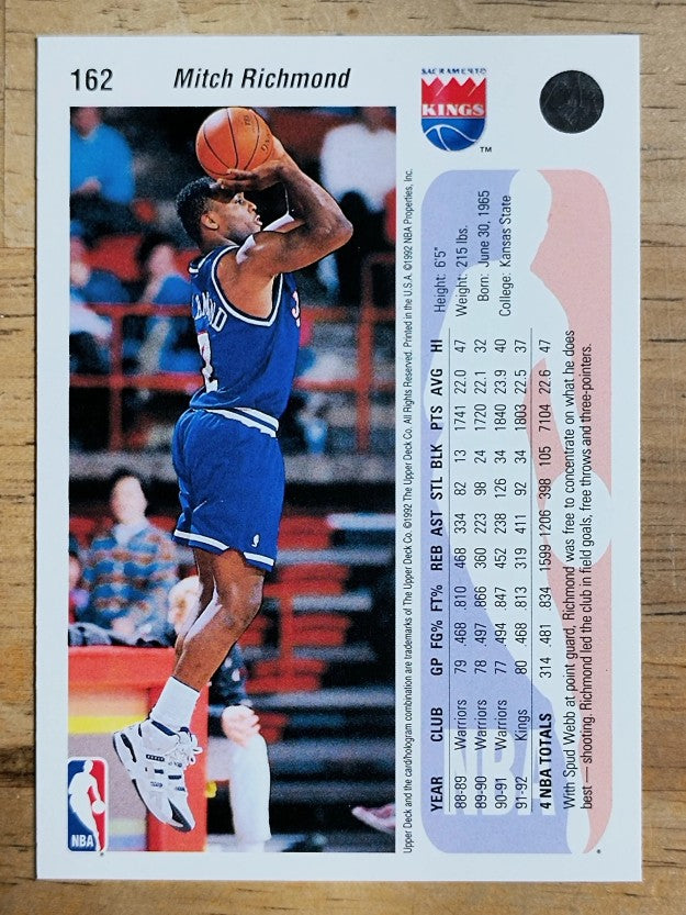 1992-93 Upper Deck #162 Mitch Richmond