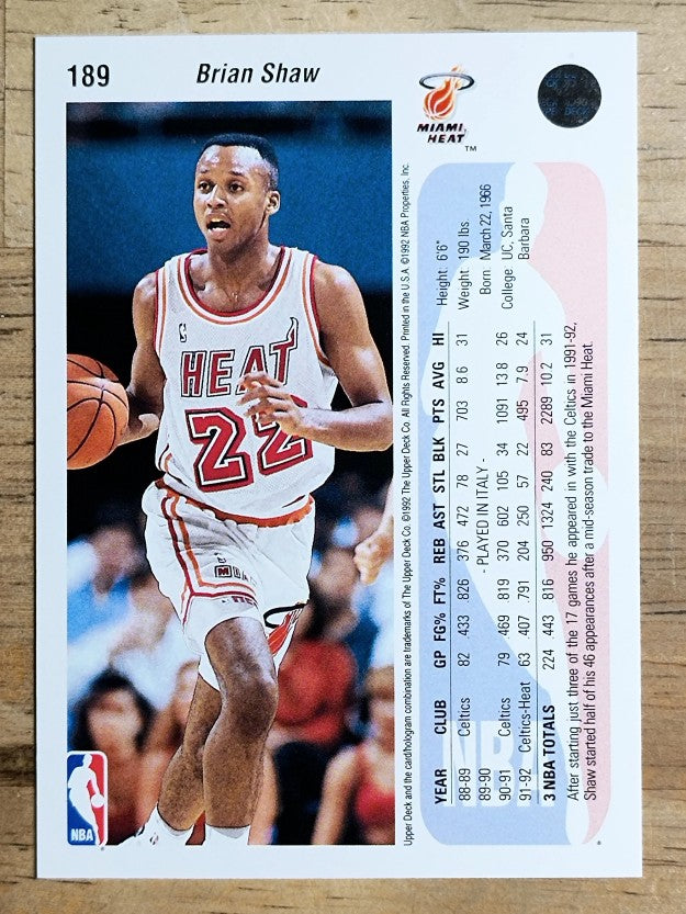 1992-93 Upper Deck #189 Brian Shaw
