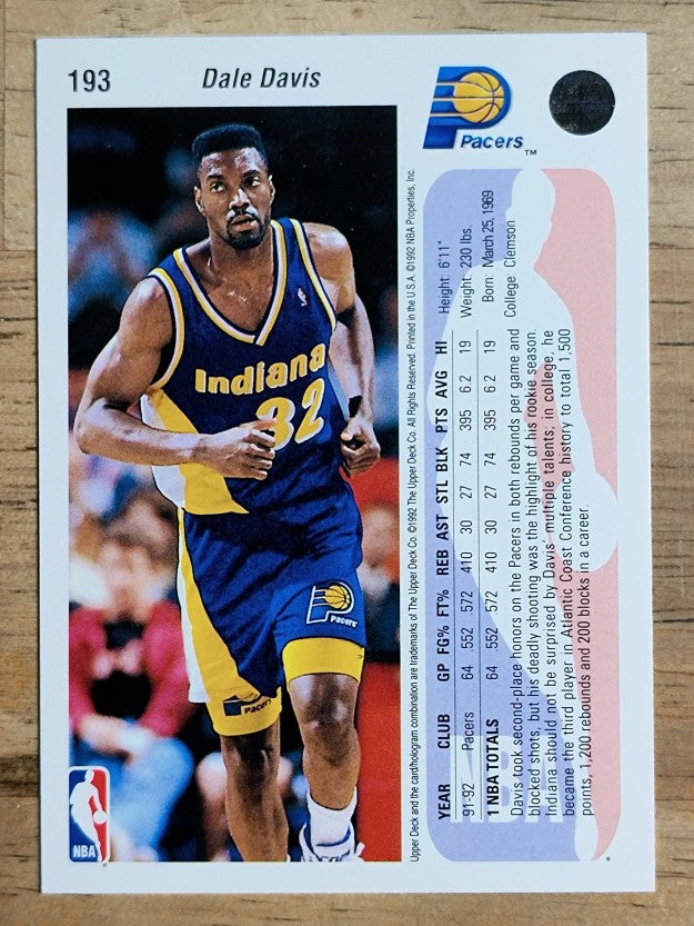 1992-93 Upper Deck #193 Dale Davis