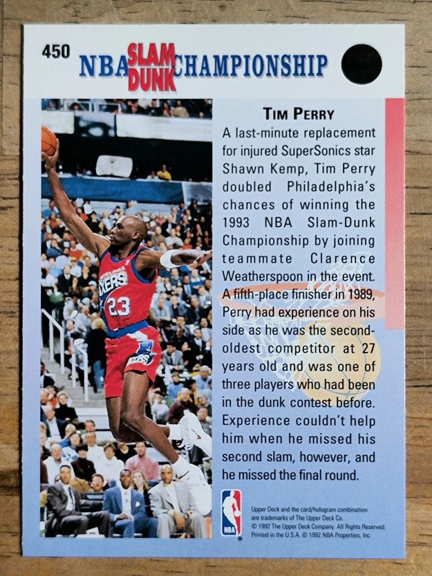 1992-93 Upper Deck #450 Tim Perry FACE