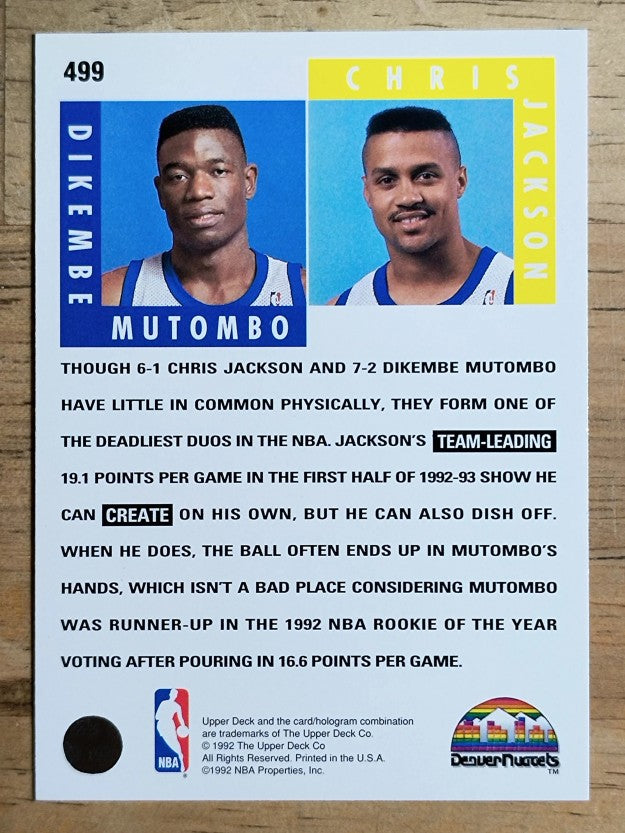 1992-93 Upper Deck #499 Dikembe Mutombo ST/Chris Jackson