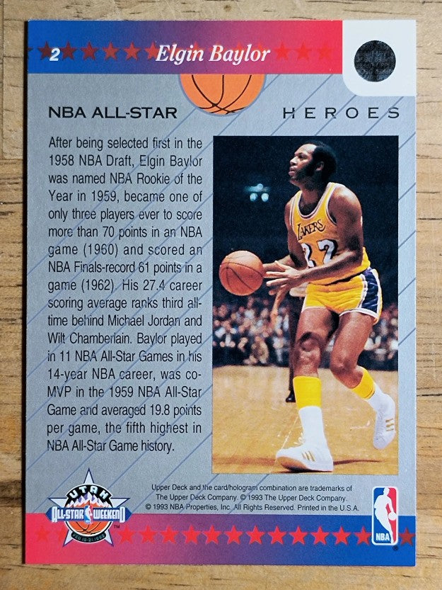1992-93 Upper Deck All-Star Weekend #2 Elgin Baylor