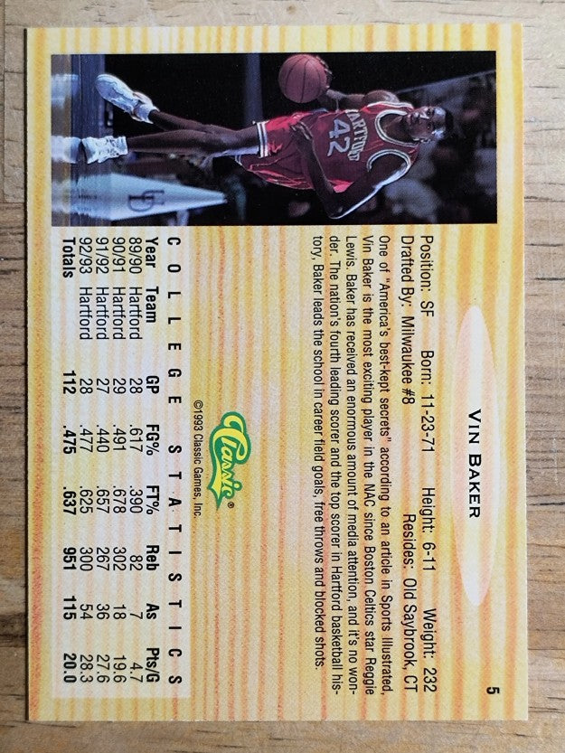 1993 Classic #5 Vin Baker