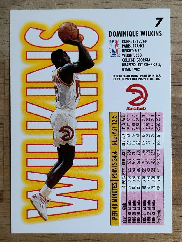 1993-94 Fleer #7 Dominique Wilkins