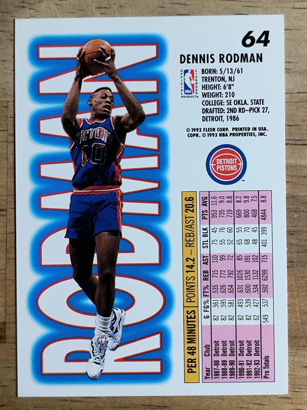 1993-94 Fleer #64 Dennis Rodman