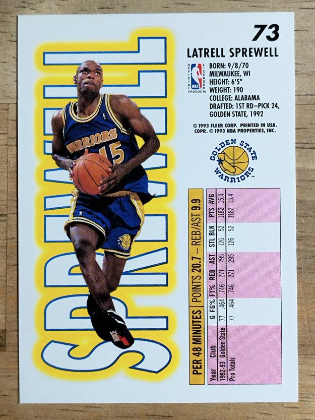 1993-94 Fleer #73 Latrell Sprewell
