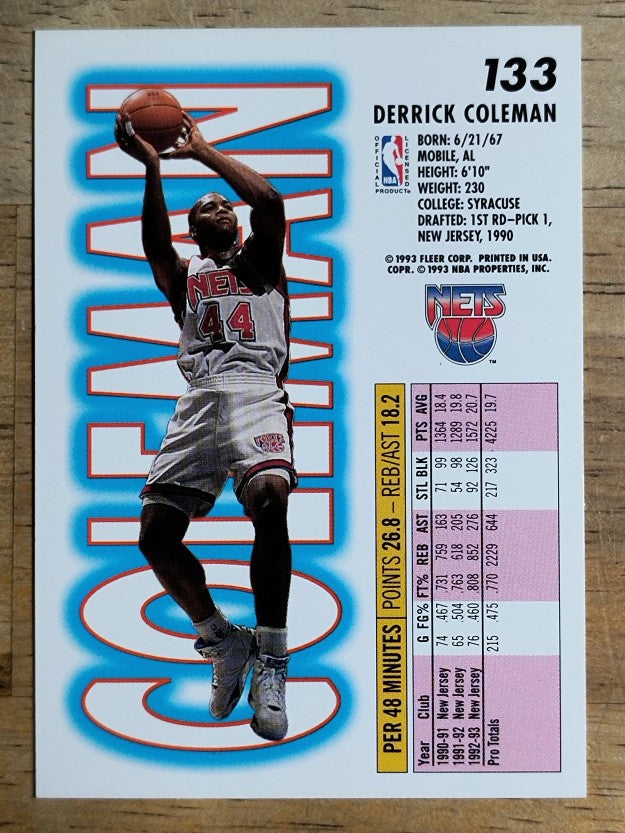 1993-94 Fleer #133 Derrick Coleman