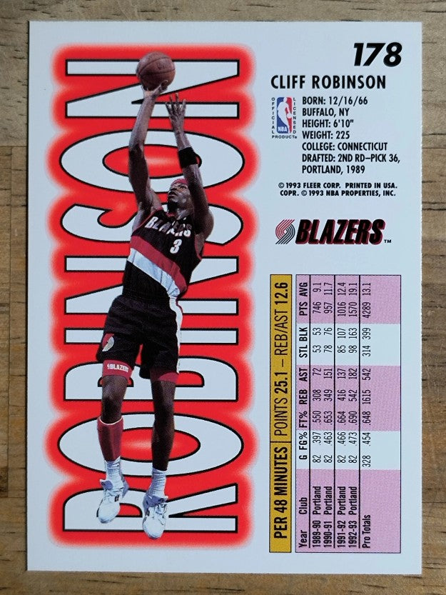1993-94 Fleer #178 Clifford Robinson