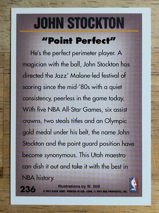 1993-94 Fleer #236 John Stockton PV