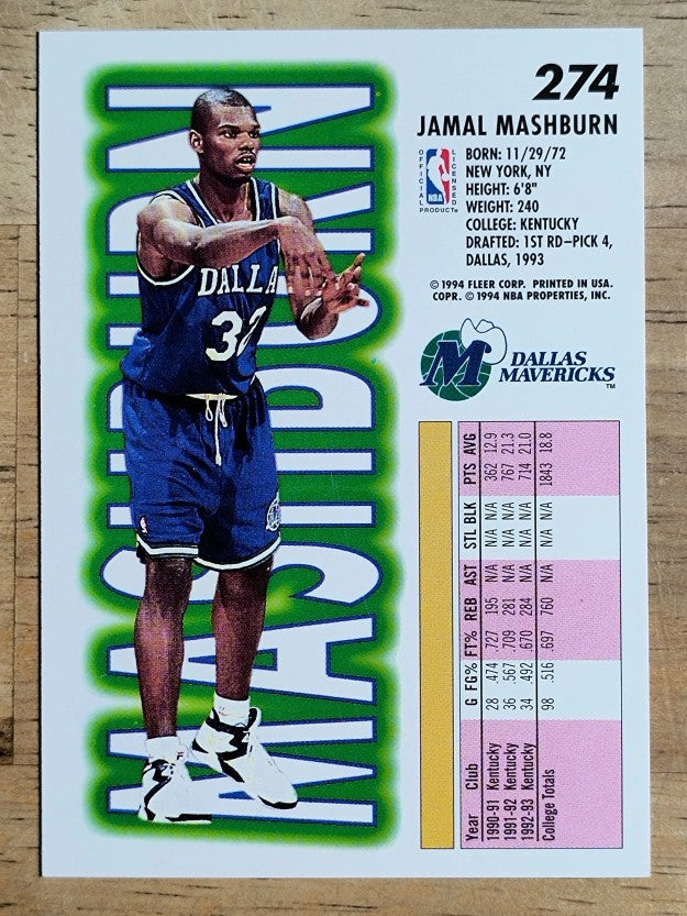 1993-94 Fleer #274 Jamal Mashburn RC