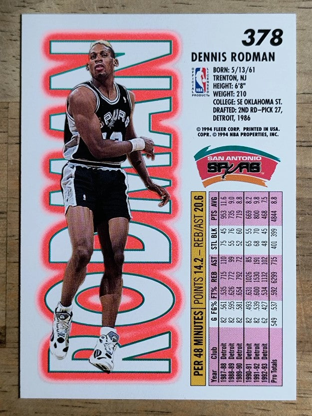 1993-94 Fleer #378 Dennis Rodman