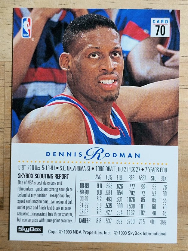 1993-94 SkyBox Premium #70 Dennis Rodman