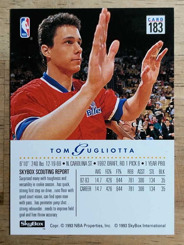 1993-94 SkyBox Premium #183 Tom Gugliotta