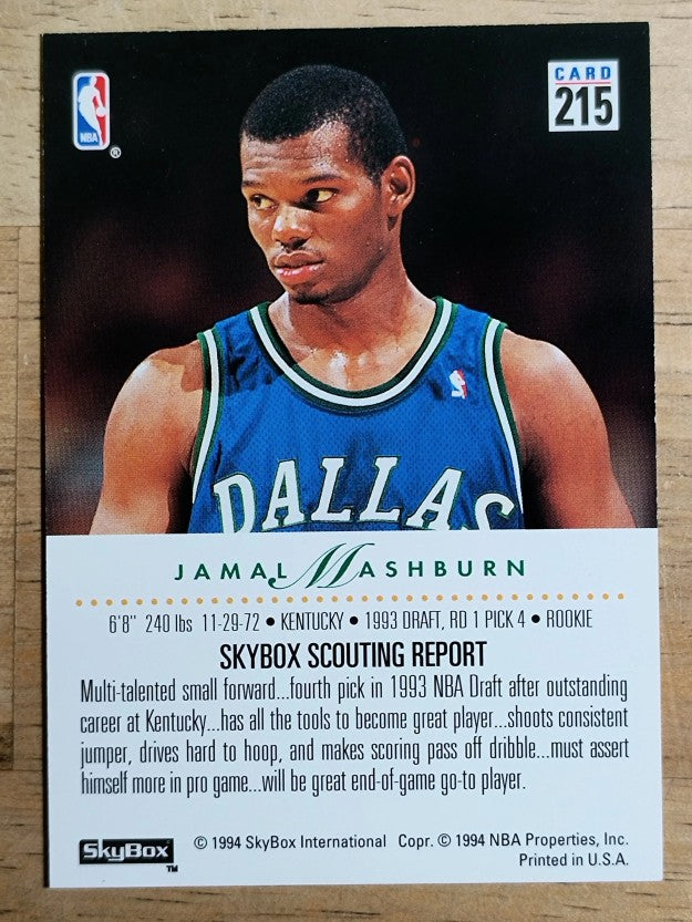 1993-94 SkyBox Premium #215 Jamal Mashburn RC