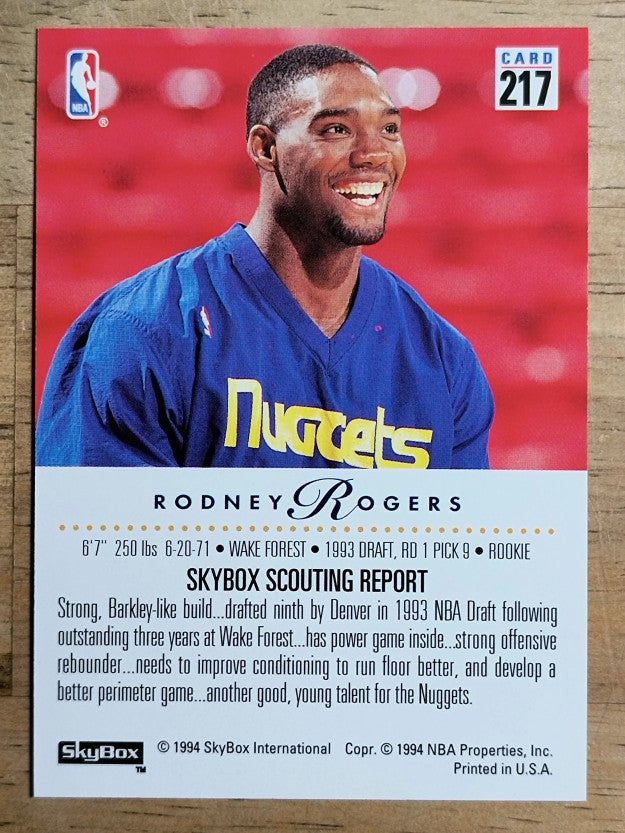 1993-94 SkyBox Premium #217 Rodney Rogers RC