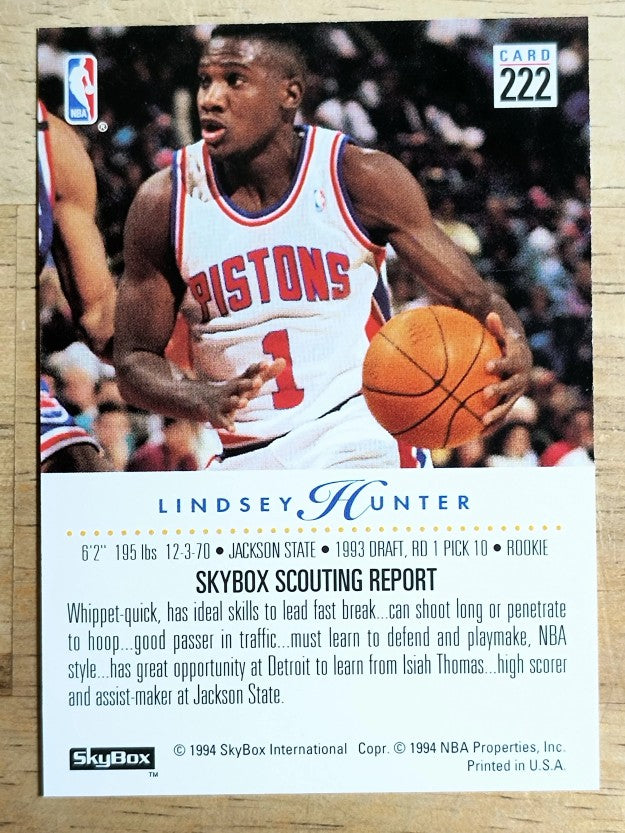 1993-94 SkyBox Premium #222 Lindsey Hunter RC