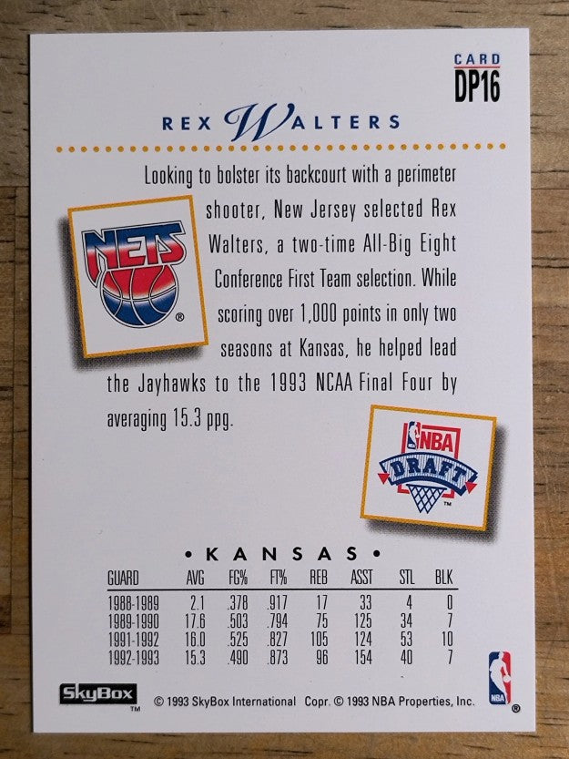 1993-94 SkyBox Premium Draft Picks #DP16 Rex Walters