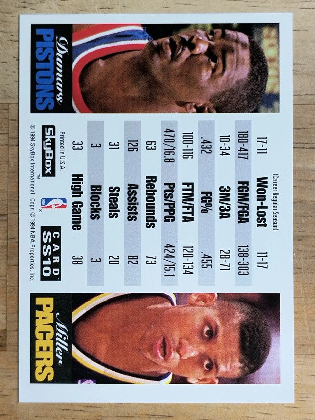 1993-94 SkyBox Premium Showdown Series #SS10 Joe Dumars/Reggie Miller