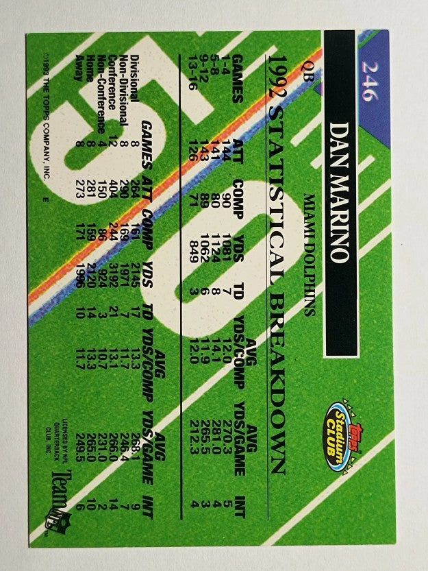 1993 Stadium Club #246 Dan Marino MC