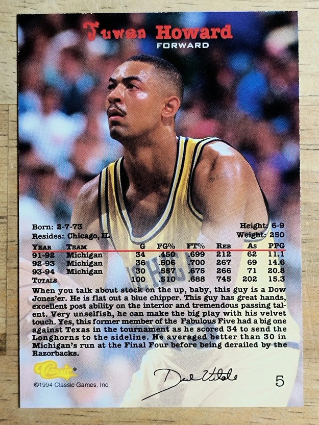 1994 Classic #5 Juwan Howard