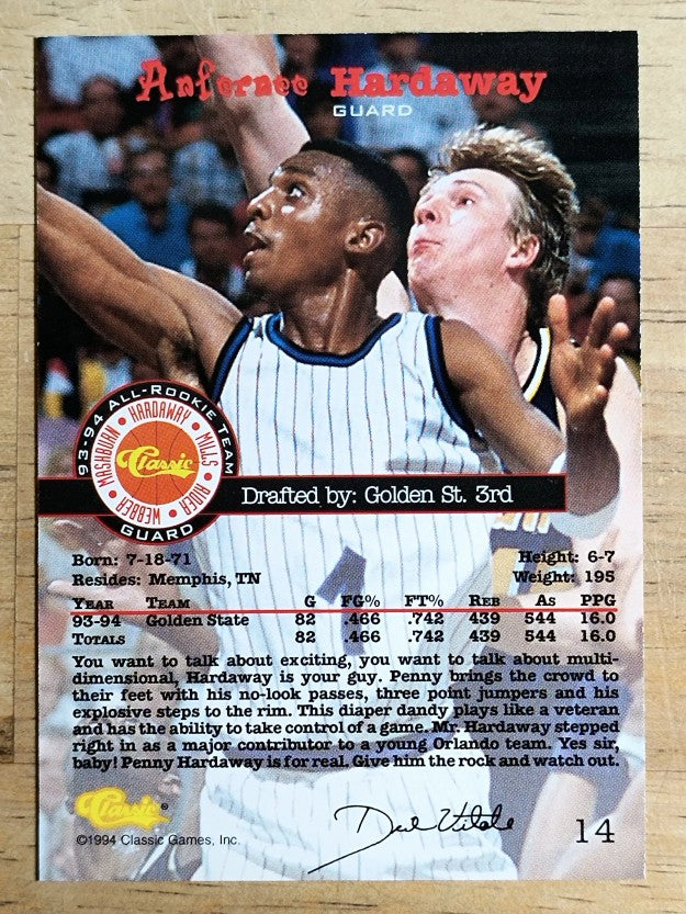 1994 Classic #14 Anfernee Hardaway ART