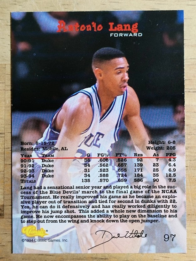 1994 Classic #97 Antonio Lang