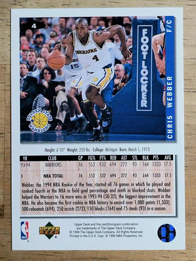1994-95 Collector's Choice #4 Chris Webber