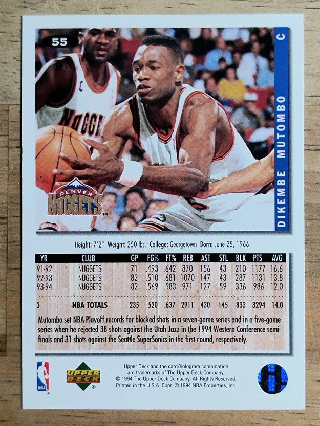 1994-95 Collector's Choice #55 Dikembe Mutombo
