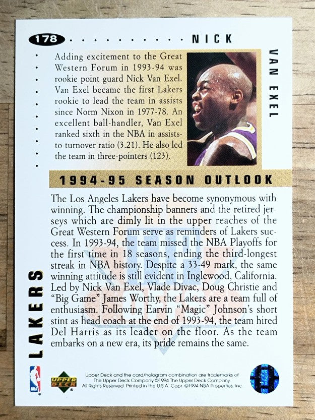 1994-95 Collector's Choice #178 Nick Van Exel TO