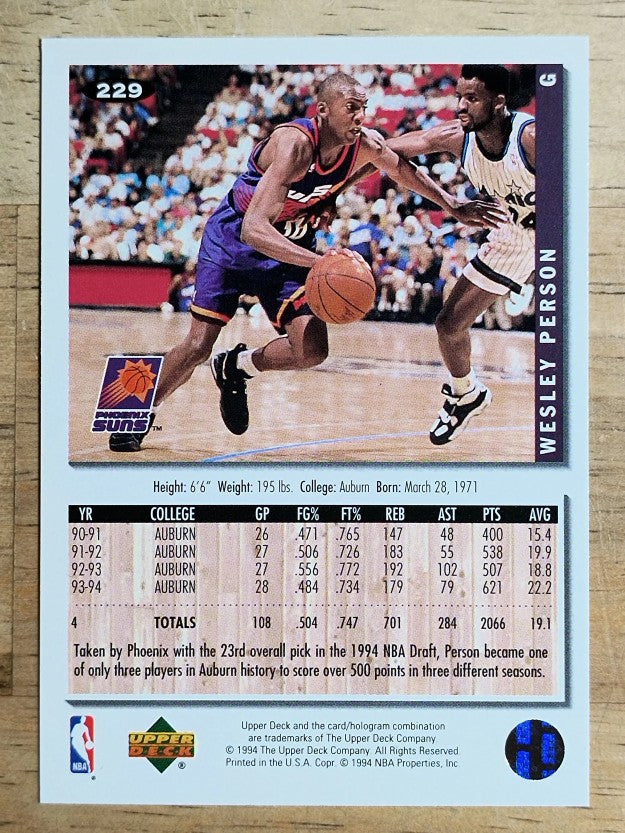 1994-95 Collector's Choice #229 Wesley Person RC
