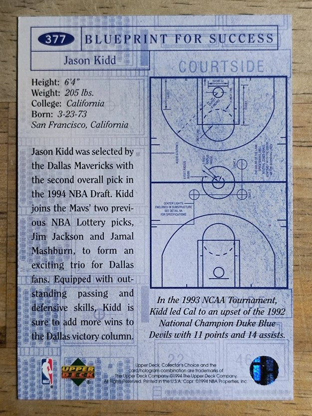 1994-95 Collector's Choice #377 Jason Kidd BP (NM)