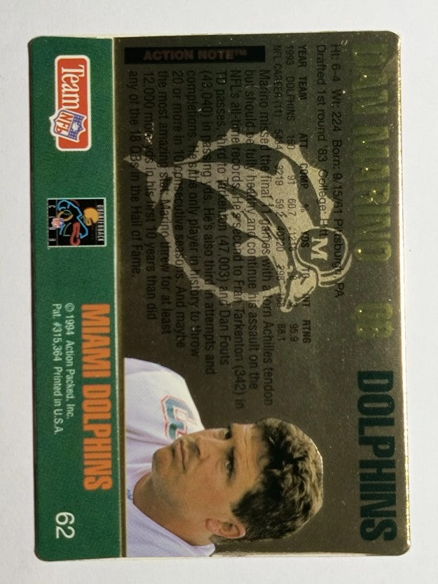 1994 Action Packed #62 Dan Marino