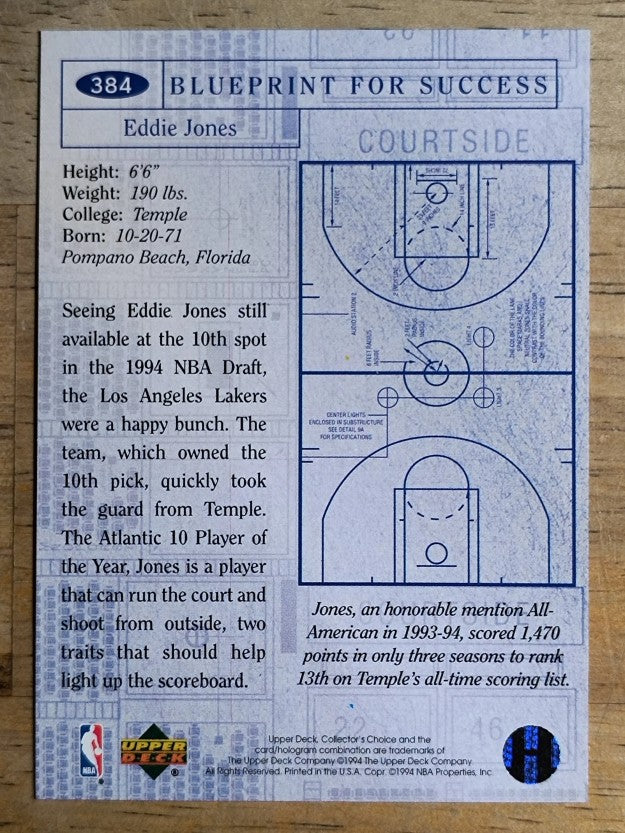 1994-95 Collector's Choice #384 Eddie Jones BP