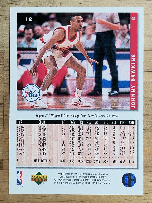 1994-95 Collector's Choice Silver Signature #12 Johnny Dawkins