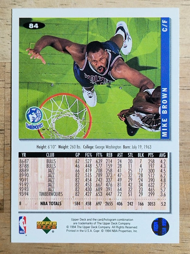 1994-95 Collector's Choice Silver Signature #84 Mike Brown