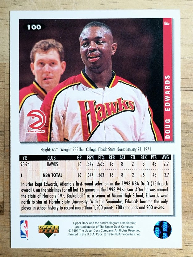 1994-95 Collector's Choice Silver Signature #100 Doug Edwards