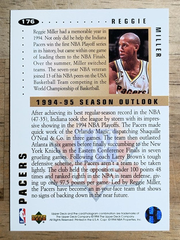 1994-95 Collector's Choice Silver Signature #176 Reggie Miller TO
