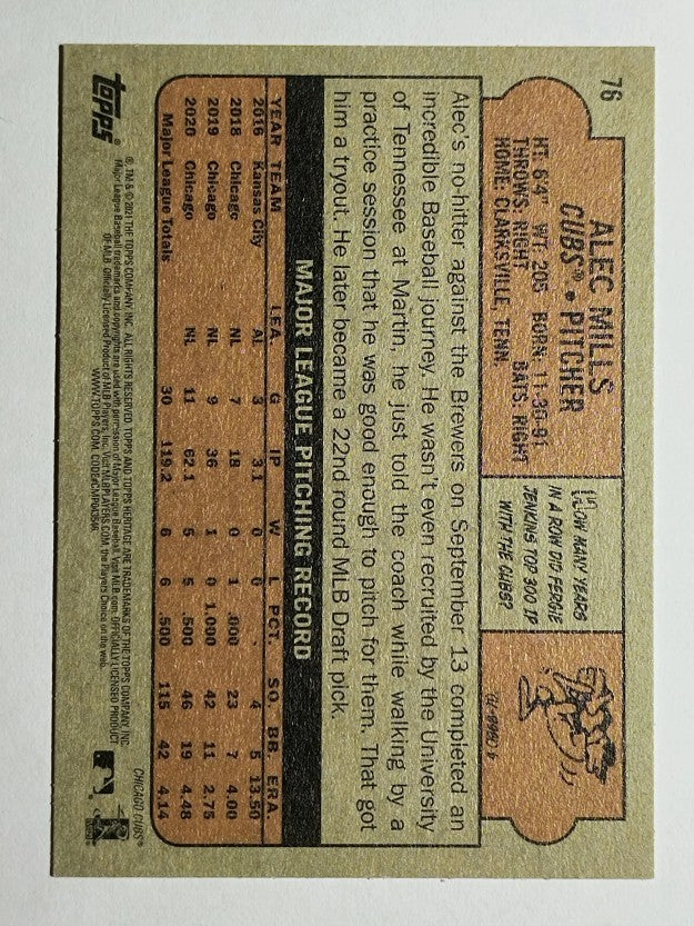 2021 Topps Heritage #76 Alec Mills