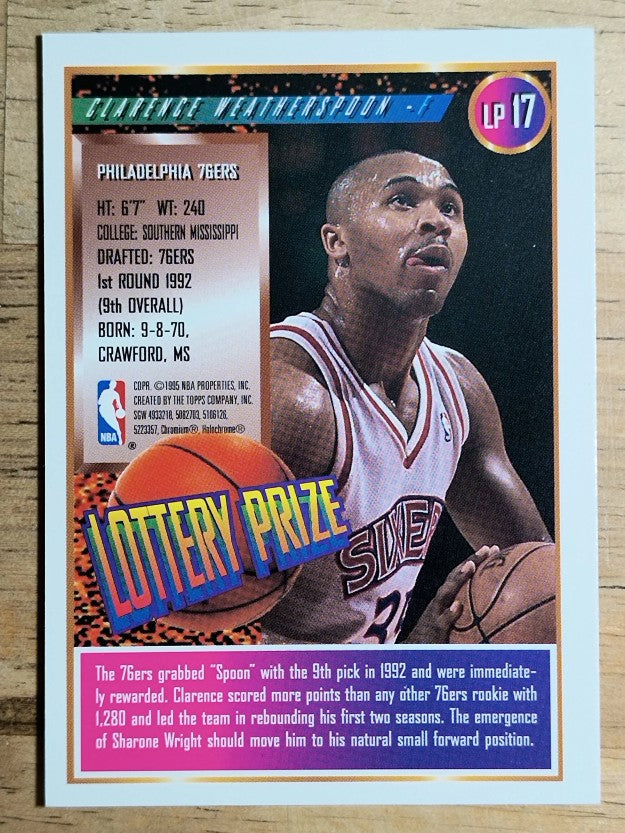 1994-95 Finest Lottery Prize #LP17 Clarence Weatherspoon
