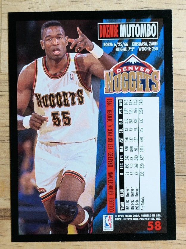 1994-95 Fleer #58 Dikembe Mutombo