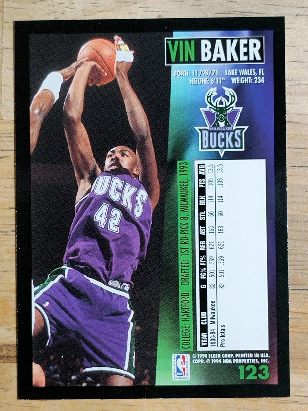 1994-95 Fleer #123 Vin Baker