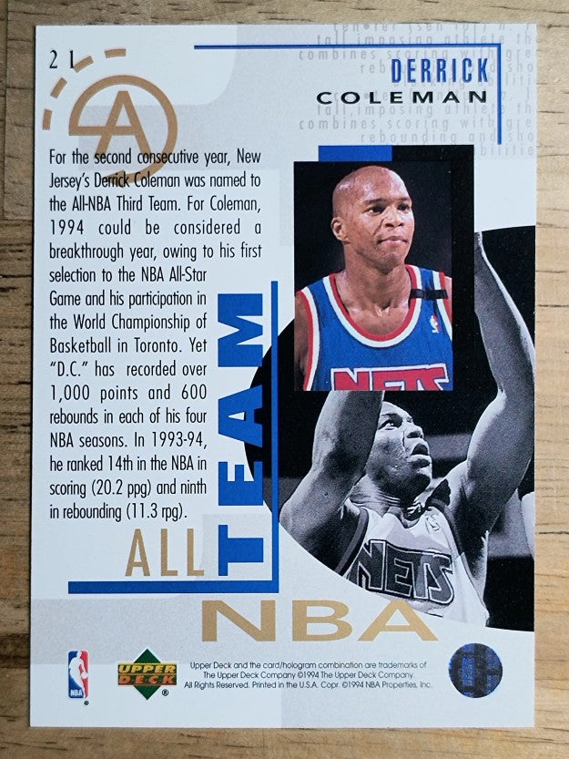 1994-95 Upper Deck #21 Derrick Coleman AN