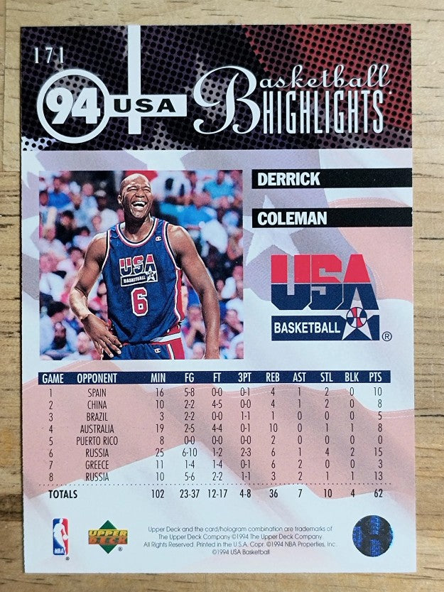 1994-95 Upper Deck #171 Derrick Coleman USA