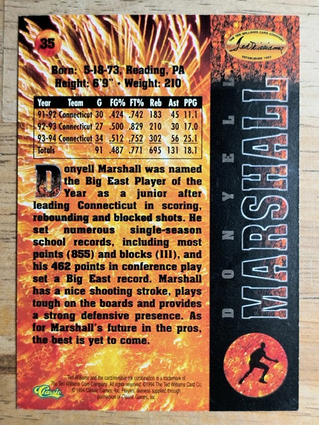 1995 Ted Williams #35 Donyell Marshall
