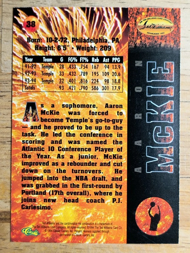 1995 Ted Williams #38 Aaron McKie